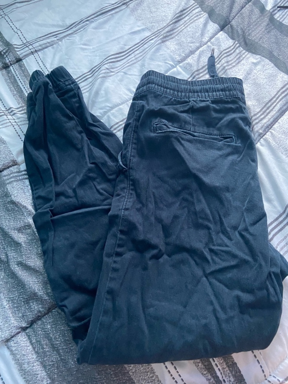 Aeropostale Black Elastic Waist Jogger Pants